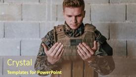  Presentation with god - Presentation design having muslim-soldier-of-the-special background and a tawny brown colored foreground