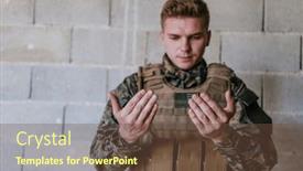  Presentation with god - Slides with muslim-soldier-of-the-special background and a tawny brown colored foreground