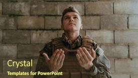  Presentation with muslim - Slides with muslim-soldier-of-the-special background and a tawny brown colored foreground