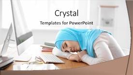  Presentation with muslim cartoons - Slide set consisting of muslim student in traditional clothes background and a  colored foreground