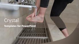  Presentation with muslim prayer - Beautiful slide deck featuring muslim-takes-ablution-for-prayer backdrop and a gray colored foreground