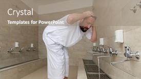  Presentation with muslim prayer - Cool new PPT theme with muslim-takes-ablution-for-prayer backdrop and a gray colored foreground