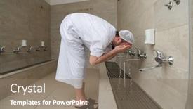  Presentation with muslim prayer - Amazing slide set having muslim-takes-ablution-for-prayer backdrop and a coral colored foreground