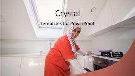  Presentation with muslim - Audience pleasing slides consisting of muslim traditional woman using stove backdrop and a lemonade colored foreground