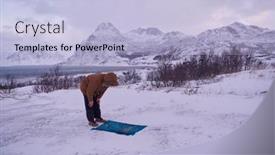  Presentation with traveler - Cool new presentation theme with muslim-traveler-praying-in-cold backdrop and a  colored foreground