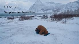  Presentation with traveler - PPT layouts featuring muslim-traveler-praying-in-cold background and a light blue colored foreground