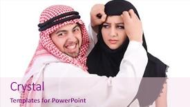  Presentation with white wedding - Cool new slides with muslim wedding - arab man with his wife backdrop and a lemonade colored foreground
