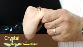  Presentation with married couple - Presentation theme featuring muslim wedding - couple getting married hands background and a tawny brown colored foreground