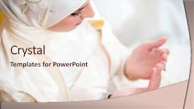  Presentation with islamic muslim - Audience pleasing presentation theme consisting of muslim wedding - islamic girl praying shot backdrop and a lemonade colored foreground