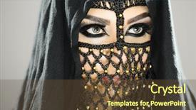  Presentation with female - Slide deck enhanced with muslim wedding - portrait of a beautiful female background and a tawny brown colored foreground
