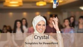  Presentation with heart of flowers - Cool new presentation theme with muslim wedding - smiling bride throwing a bouquet backdrop and a coral colored foreground