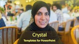  Presentation with woman muslim - Presentation theme consisting of muslim woman at restaurant waiting background and a tawny brown colored foreground
