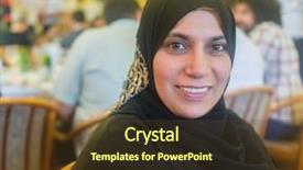  Presentation with packed restaurant food - Beautiful presentation theme featuring muslim woman at restaurant waiting backdrop and a tawny brown colored foreground
