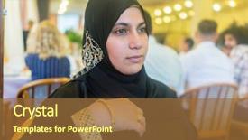  Presentation with woman muslim - Presentation with muslim woman at restaurant waiting background and a tawny brown colored foreground