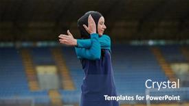  Presentation with islamic - Presentation consisting of muslim-woman-in-a-burqa background and a ocean colored foreground