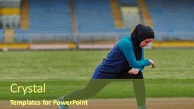  Presentation with islamic muslim - PPT theme having muslim-woman-in-a-burqa background and a tawny brown colored foreground