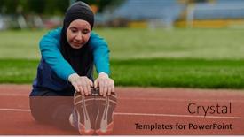  Presentation with islamic - Slide deck having muslim-woman-in-a-burqa background and a red colored foreground