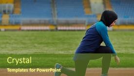  Presentation with islamic - PPT theme consisting of muslim-woman-in-a-burqa background and a tawny brown colored foreground