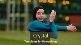  Presentation with islamic muslim - Presentation theme with muslim-woman-in-a-burqa background and a tawny brown colored foreground