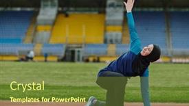  Presentation with islamic - PPT theme having muslim-woman-in-a-burqa background and a tawny brown colored foreground