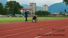  Presentation with course - Presentation theme enhanced with muslim-woman-in-a-burqa background and a red colored foreground