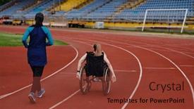  Presentation with course - Presentation theme enhanced with muslim-woman-in-a-burqa background and a tawny brown colored foreground