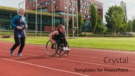  Presentation with course - Presentation design featuring muslim-woman-in-a-burqa background and a red colored foreground
