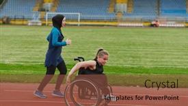  Presentation with course - PPT theme with muslim-woman-in-a-burqa background and a tawny brown colored foreground