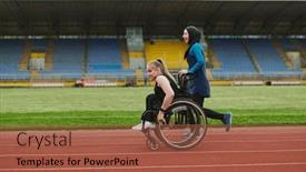  Presentation with course - Presentation theme having muslim-woman-in-a-burqa background and a red colored foreground