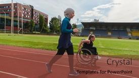  Presentation with course - PPT theme with muslim-woman-in-a-burqa background and a tawny brown colored foreground