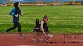  Presentation with marathon - Presentation having muslim-woman-in-a-burqa background and a tawny brown colored foreground