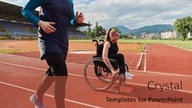  Presentation with marathon - Presentation theme enhanced with muslim-woman-in-a-burqa background and a red colored foreground