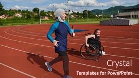 Presentation with course - Presentation with muslim-woman-in-a-burqa background and a tawny brown colored foreground