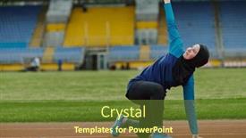  Presentation with islamic - Theme featuring muslim-woman-in-a-burqa background and a tawny brown colored foreground