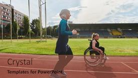  Presentation with marathon - PPT layouts having muslim-woman-in-a-burqa background and a tawny brown colored foreground