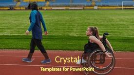  Presentation with course - Presentation design having muslim-woman-in-a-burqa background and a tawny brown colored foreground