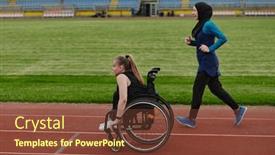  Presentation with course - Slide deck enhanced with muslim-woman-in-a-burqa background and a tawny brown colored foreground