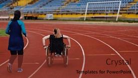  Presentation with marathon - Presentation featuring muslim-woman-in-a-burqa background and a tawny brown colored foreground