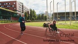 Presentation with marathon - Slides having muslim-woman-in-a-burqa background and a tawny brown colored foreground