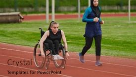  Presentation with marathon - Slides consisting of muslim-woman-in-a-burqa background and a red colored foreground