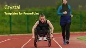  Presentation with course - Presentation theme featuring muslim-woman-in-a-burqa background and a tawny brown colored foreground