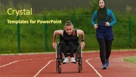  Presentation with marathon - Slide deck with muslim-woman-in-a-burqa background and a tawny brown colored foreground