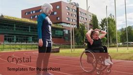  Presentation with course - PPT theme featuring muslim-woman-in-a-burqa background and a tawny brown colored foreground