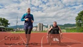  Presentation with course - Theme having muslim-woman-in-a-burqa background and a  colored foreground