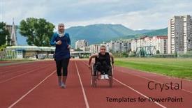  Presentation with marathon - PPT layouts with muslim-woman-in-a-burqa background and a tawny brown colored foreground