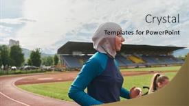  Presentation with course - PPT layouts having muslim-woman-in-a-burqa background and a light gray colored foreground