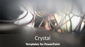  Presentation with cables - Colorful presentation design enhanced with muslim woman repairing cables in data center backdrop and a dark gray colored foreground