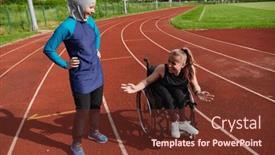  Presentation with disability - PPT theme consisting of muslim-woman-wearing-a-burqa background and a tawny brown colored foreground
