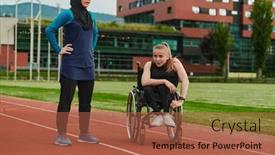  Presentation with disability - Slides consisting of muslim-woman-wearing-a-burqa background and a red colored foreground