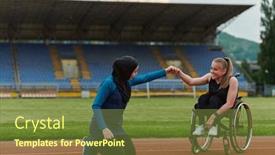  Presentation with disability - Presentation theme consisting of muslim-woman-wearing-a-burqa background and a tawny brown colored foreground